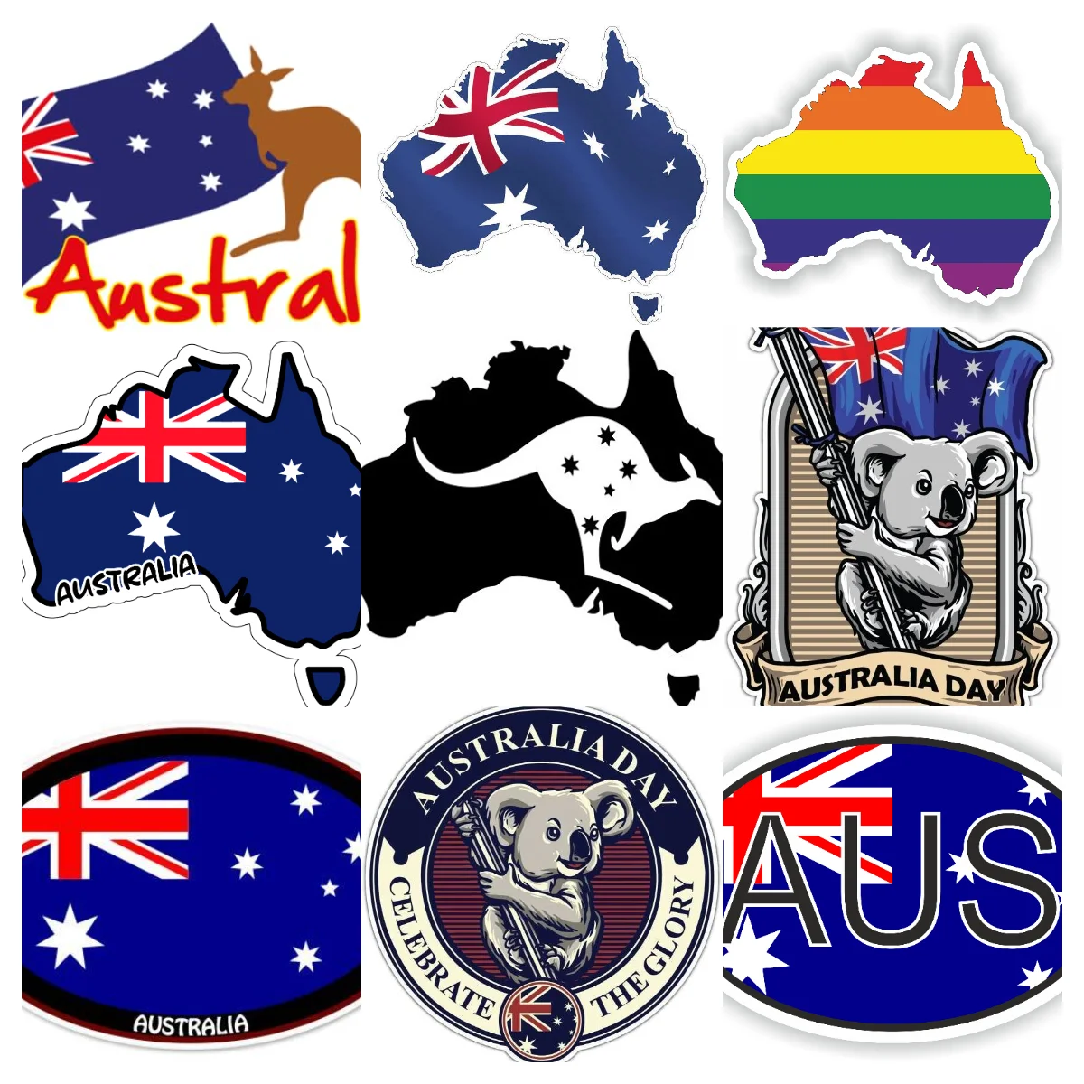 Car Accessories Australia - Adesivi Creativi in PVC con Bandiera