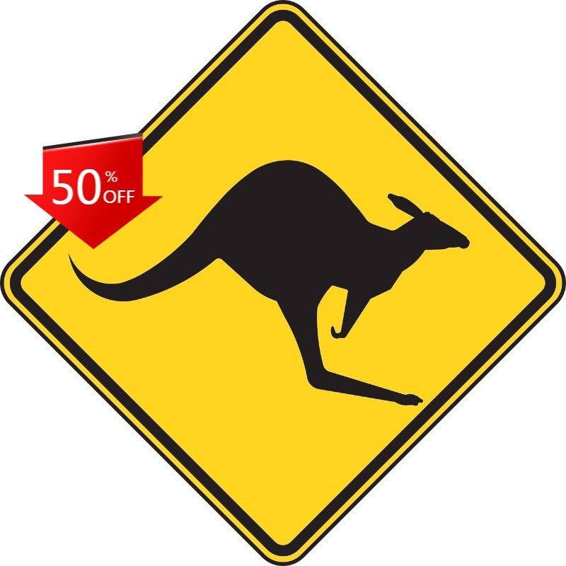Car Accessories Australia - Adesivo Canguro Segnale di Attraversamento Australia
