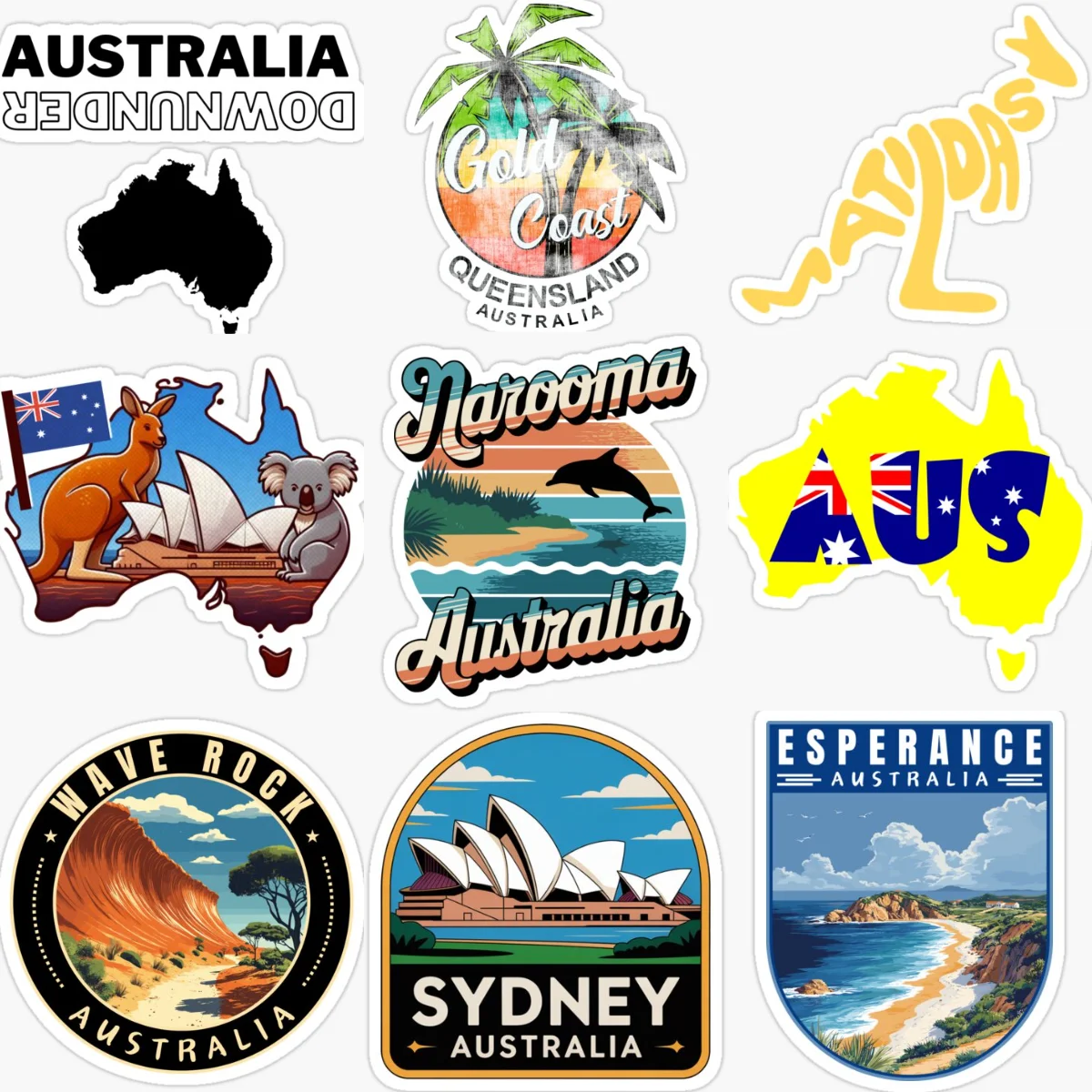Car Accessories Australia - Adesivi Creativi in PVC con Bandiera,